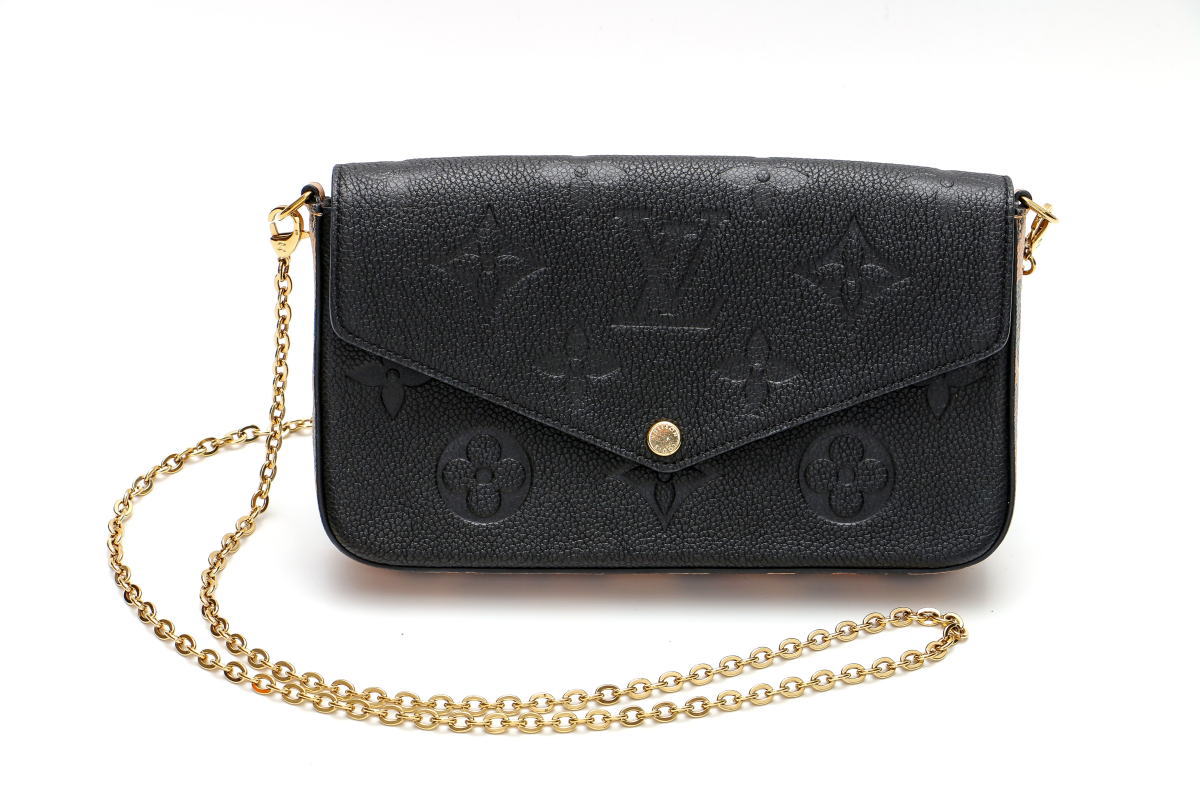 Louis Vuitton ルイヴィトン ポシェットフェリシー ワイルドアットハート 2WAYバッグ クラッチ チェーンショルダー モノグラム アンプラント ブラック M80679 2400639