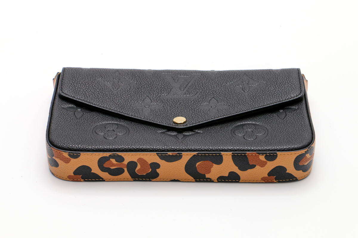 Louis Vuitton ルイヴィトン ポシェットフェリシー ワイルドアットハート 2WAYバッグ クラッチ チェーンショルダー モノグラム アンプラント ブラック M80679 2400639
