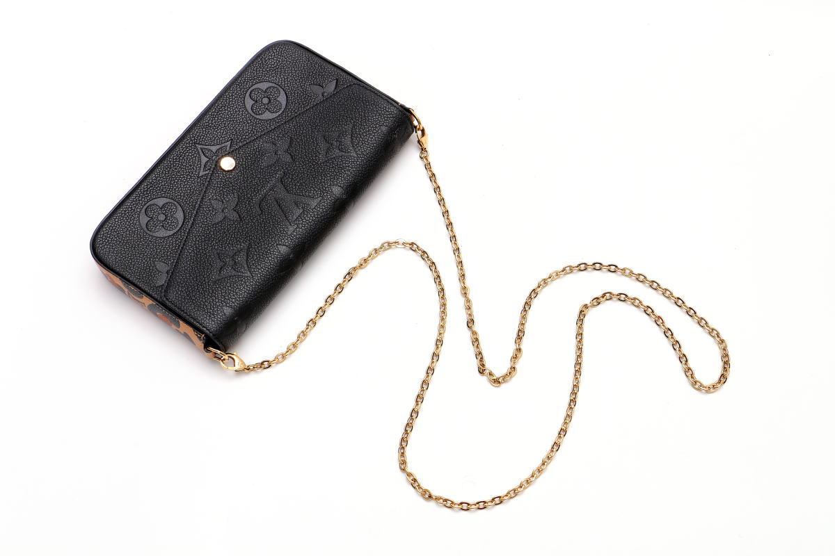 Louis Vuitton ルイヴィトン ポシェットフェリシー ワイルドアットハート 2WAYバッグ クラッチ チェーンショルダー モノグラム アンプラント ブラック M80679 2400639