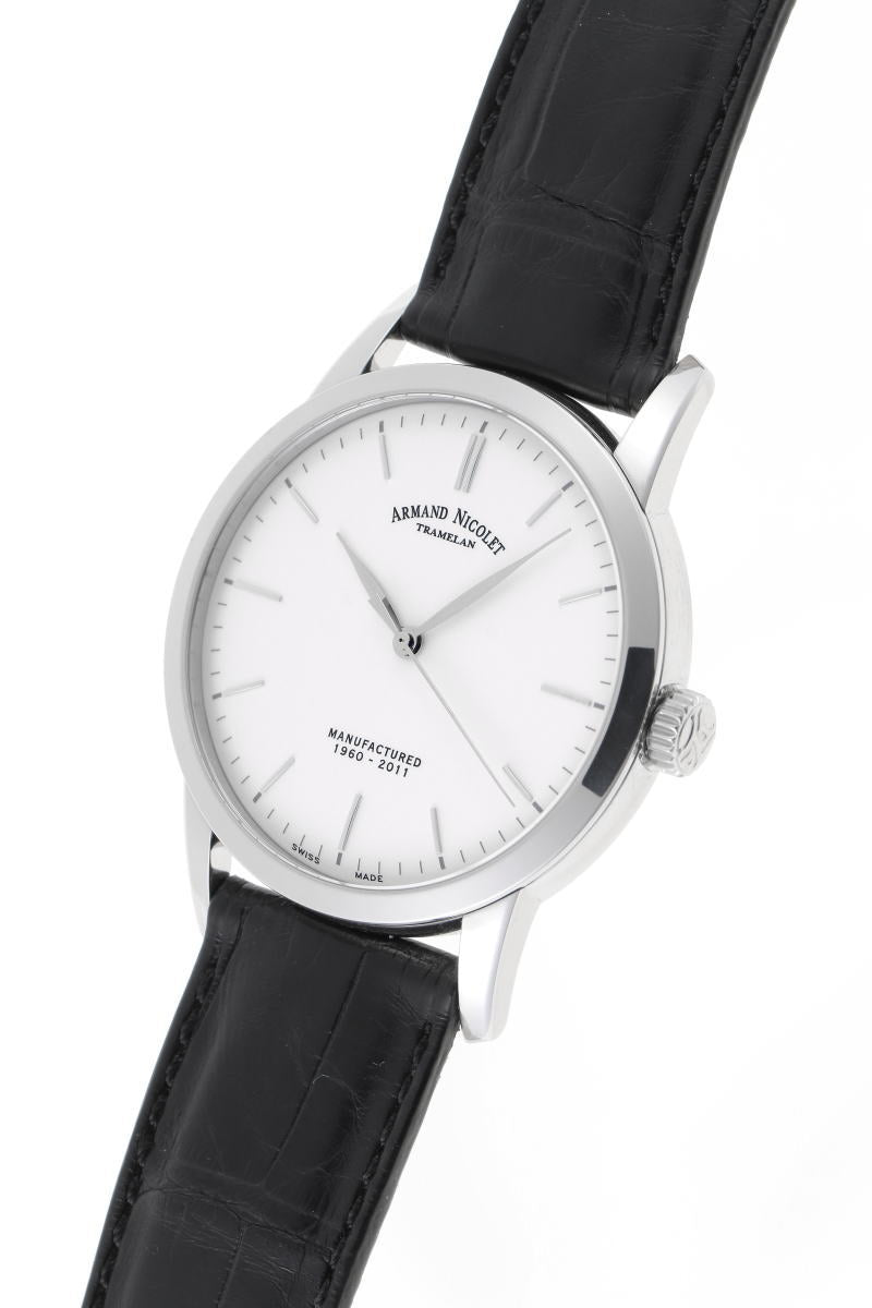 ARMAND NICOLET アルマンニコレ ラウンドウォッチ L10 O.H.M 手巻 Cal.FHF72 999本限定 9670A-AG-P670NR1 SS メンズ 時計 2410275