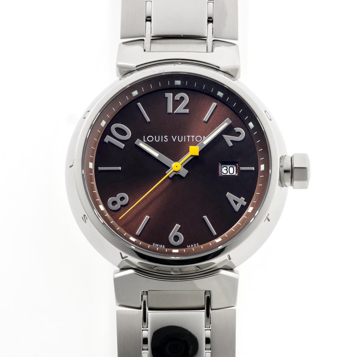 Louis Vuitton ルイヴィトン タンブール クォーツ Q1111 SS メンズ