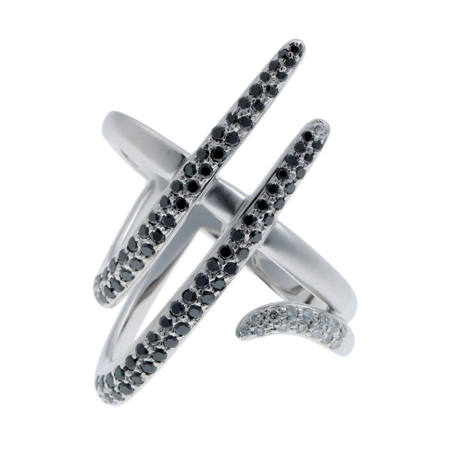 KARATI カラッチ パヴェダイヤ ブラック リング - ホワイトゴールド