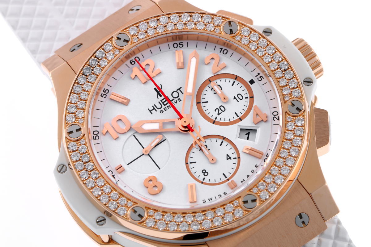 HUBLOT ウブロ ビッグバン ダイヤ オートマチック Cal.HUB4100 301.PE.230.RW.114 750PG / TI / CE / ラバー メンズ 時計 2220035