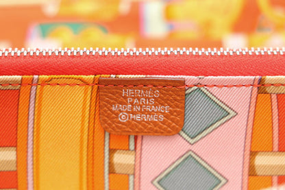 HERMES エルメス アザップ ロング シルクイン ラウンドファスナー長財布 - ヴォーエプソン　ゴールド 2300122