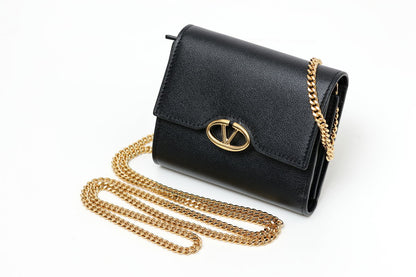 VALENTINO ヴァレンティノ チェーンウォレット 三つ折り 財布 5W2P0AD8MIM カーフ　ブラック 2400486