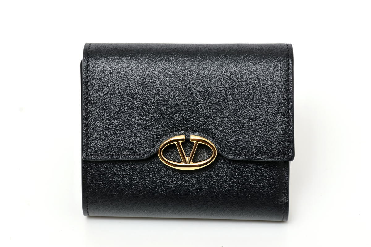 VALENTINO ヴァレンティノ チェーンウォレット 三つ折り 財布 5W2P0AD8MIM カーフ　ブラック 2400486