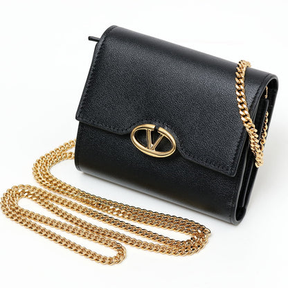 VALENTINO ヴァレンティノ チェーンウォレット 三つ折り 財布 5W2P0AD8MIM カーフ　ブラック 2400486