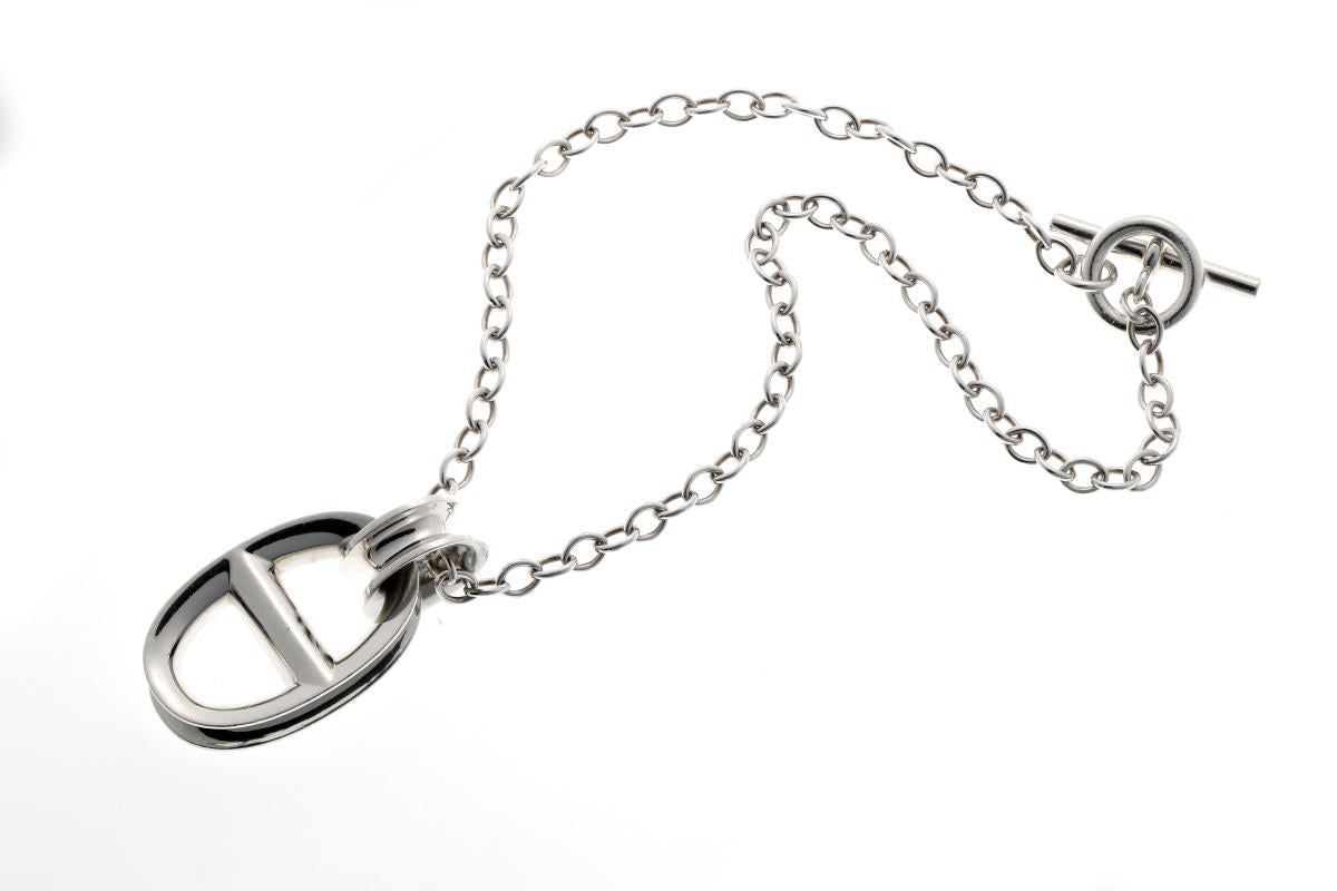 HERMES エルメス レポンス ラージ ペンダント ネックレス - シルバー Ag925 2400612