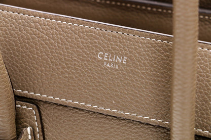 セリーヌ CELINE ラゲージライン マイクロショッパー トートバッグ ドラムドカーフ グレー 189793DRU 2400636