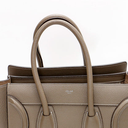 セリーヌ CELINE ラゲージライン マイクロショッパー トートバッグ ドラムドカーフ グレー 189793DRU 2400636