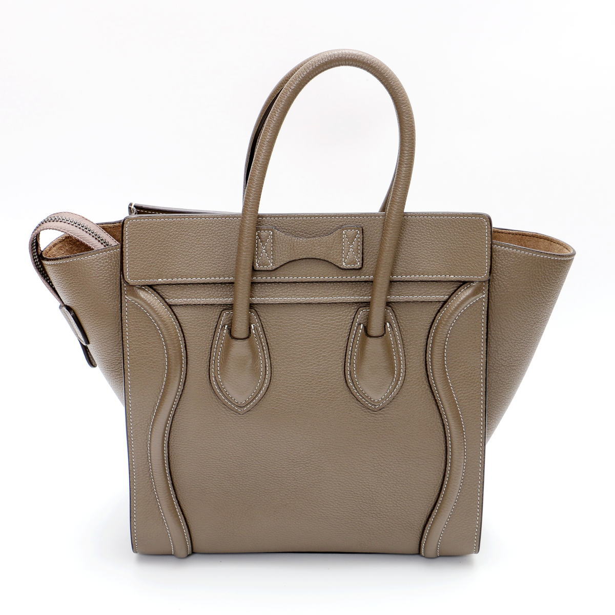 セリーヌ CELINE ラゲージライン マイクロショッパー トートバッグ ドラムドカーフ グレー 189793DRU 2400636