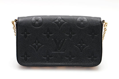 Louis Vuitton ルイヴィトン ポシェットフェリシー ワイルドアットハート 2WAYバッグ クラッチ チェーンショルダー モノグラム アンプラント ブラック M80679 2400639