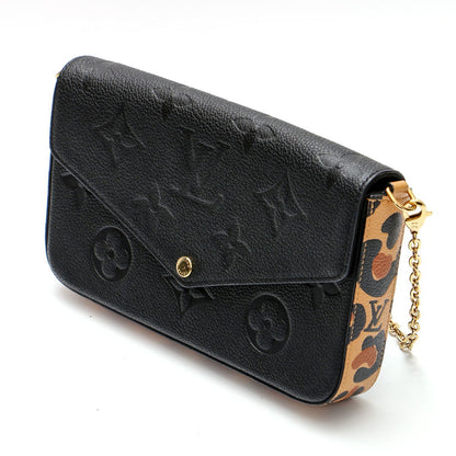 Louis Vuitton ルイヴィトン ポシェットフェリシー ワイルドアットハート 2WAYバッグ クラッチ チェーンショルダー モノグラム アンプラント ブラック M80679 2400639