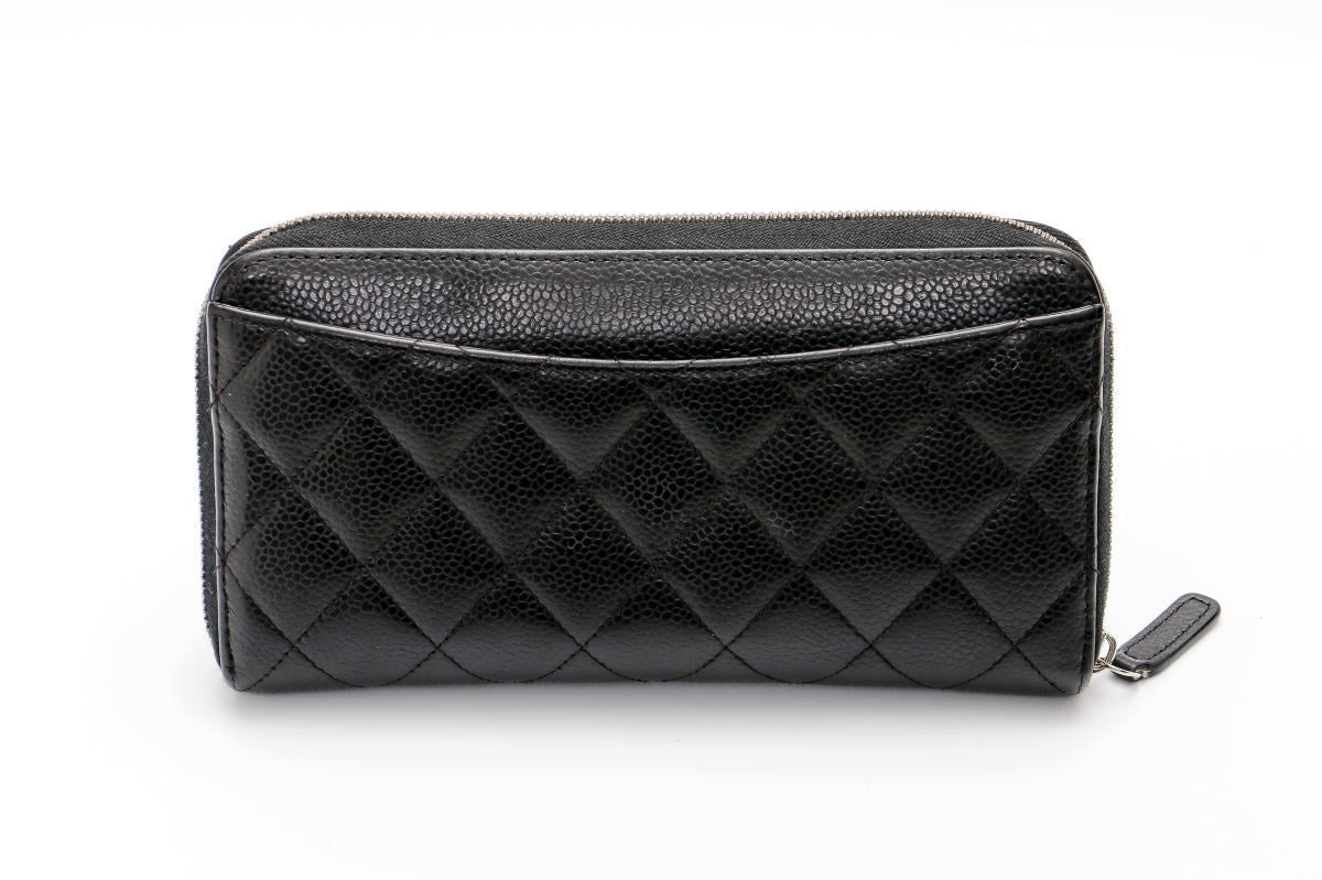 CHANEL シャネル クラシック ロング ジップ ウォレット ラウンドファスナー長財布 AP0242 キャビアスキン　ブラック 2400640