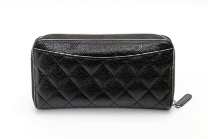CHANEL シャネル クラシック ロング ジップ ウォレット ラウンドファスナー長財布 AP0242 キャビアスキン　ブラック 2400640