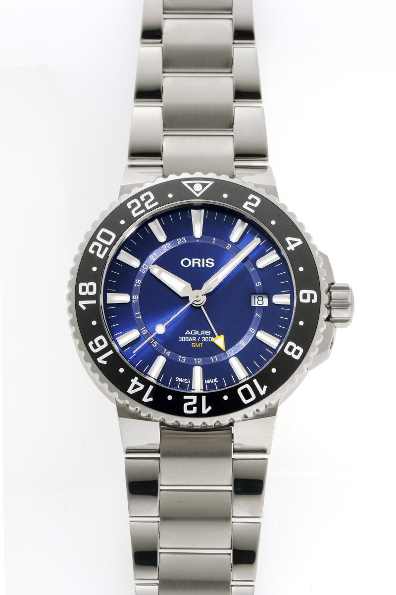 ORIS オリス アクイス GMT デイト オートマチック Cal.798 01.798.7754.4135 SS メンズ 時計 2410024