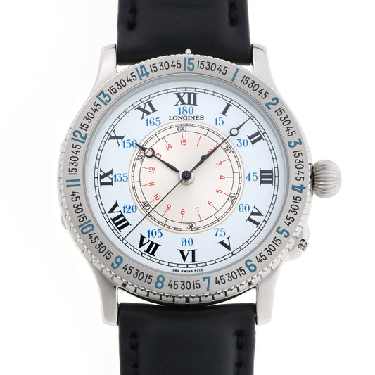 LONGINES ロンジン アワーアングル リンドバーグ ハンターケース オートマチック Cal.L989.2 989.5215 SS メンズ 時計 2410219