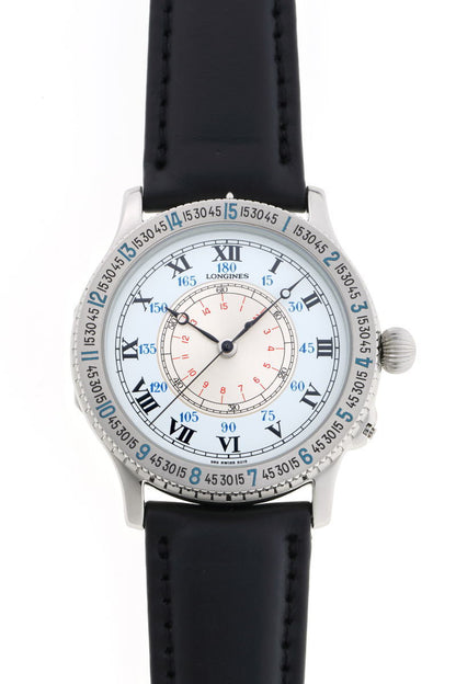 LONGINES ロンジン アワーアングル リンドバーグ ハンターケース オートマチック Cal.L989.2 989.5215 SS メンズ 時計 2410219