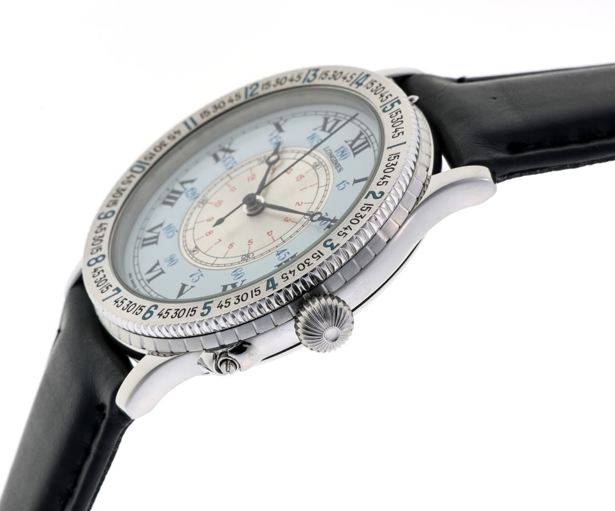 LONGINES ロンジン アワーアングル リンドバーグ ハンターケース オートマチック Cal.L989.2 989.5215 SS メンズ 時計 2410219