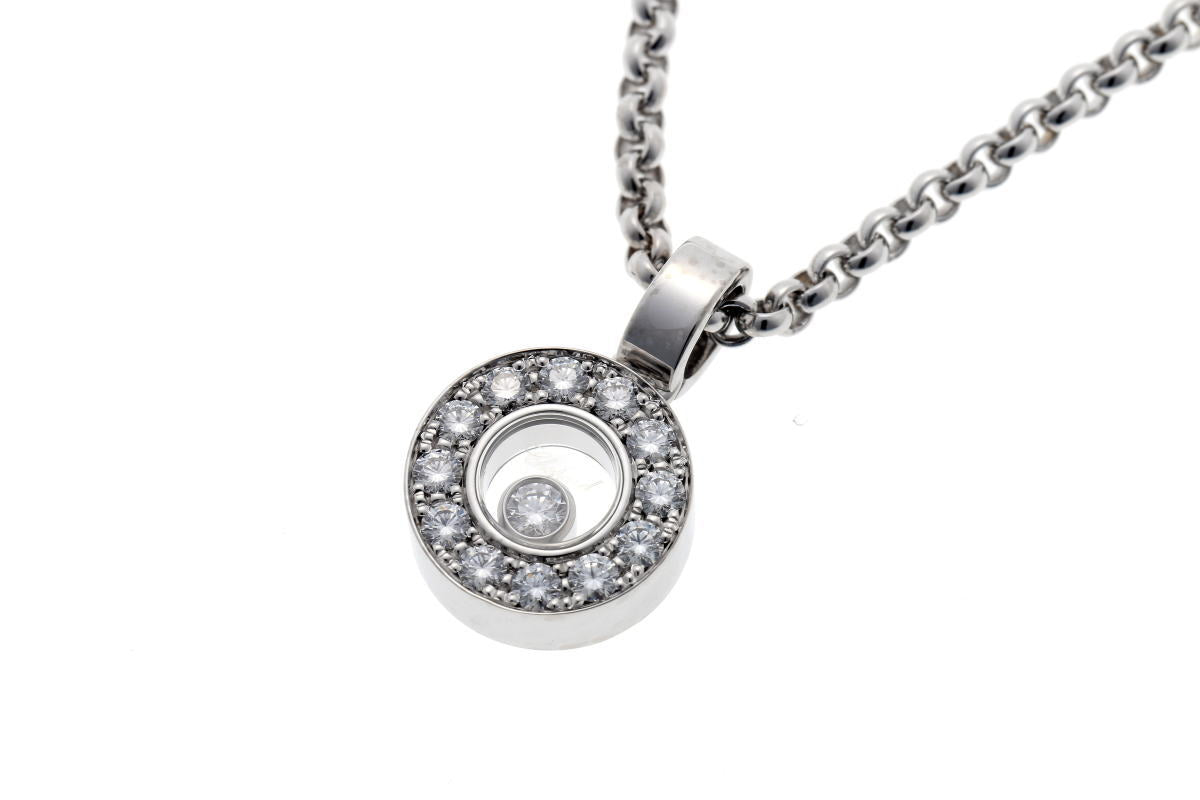 Chopard ショパール ハッピーダイヤモンド ラウンド ネックレス 79/3087-20 ホワイトゴールド 750WG 2410308