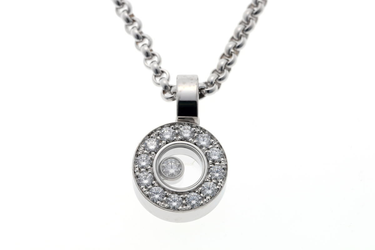 Chopard ショパール ハッピーダイヤモンド ラウンド ネックレス 79/3087-20 ホワイトゴールド 750WG 2410308