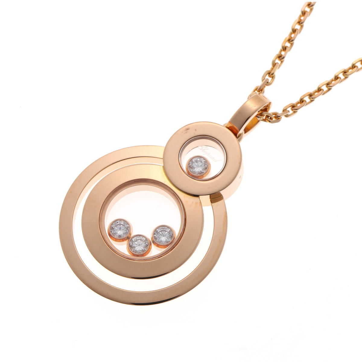 Chopard ショパール ハッピーダイヤモンド 8モチーフ ネックレス 799210 ピンクゴールド 750PG 2410330