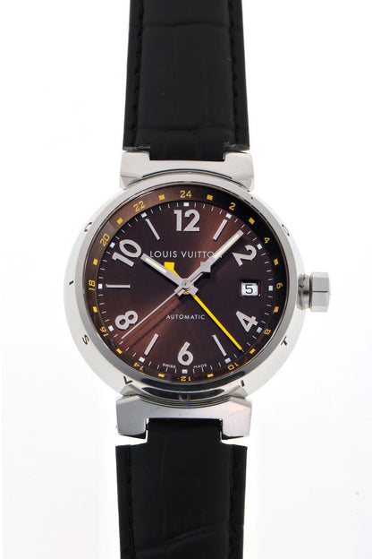 Louis Vuitton ルイヴィトン タンブール GMT オートマチック Q1131 SS メンズ 時計 2410356