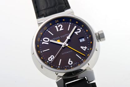 Louis Vuitton ルイヴィトン タンブール GMT オートマチック Q1131 SS メンズ 時計 2410356
