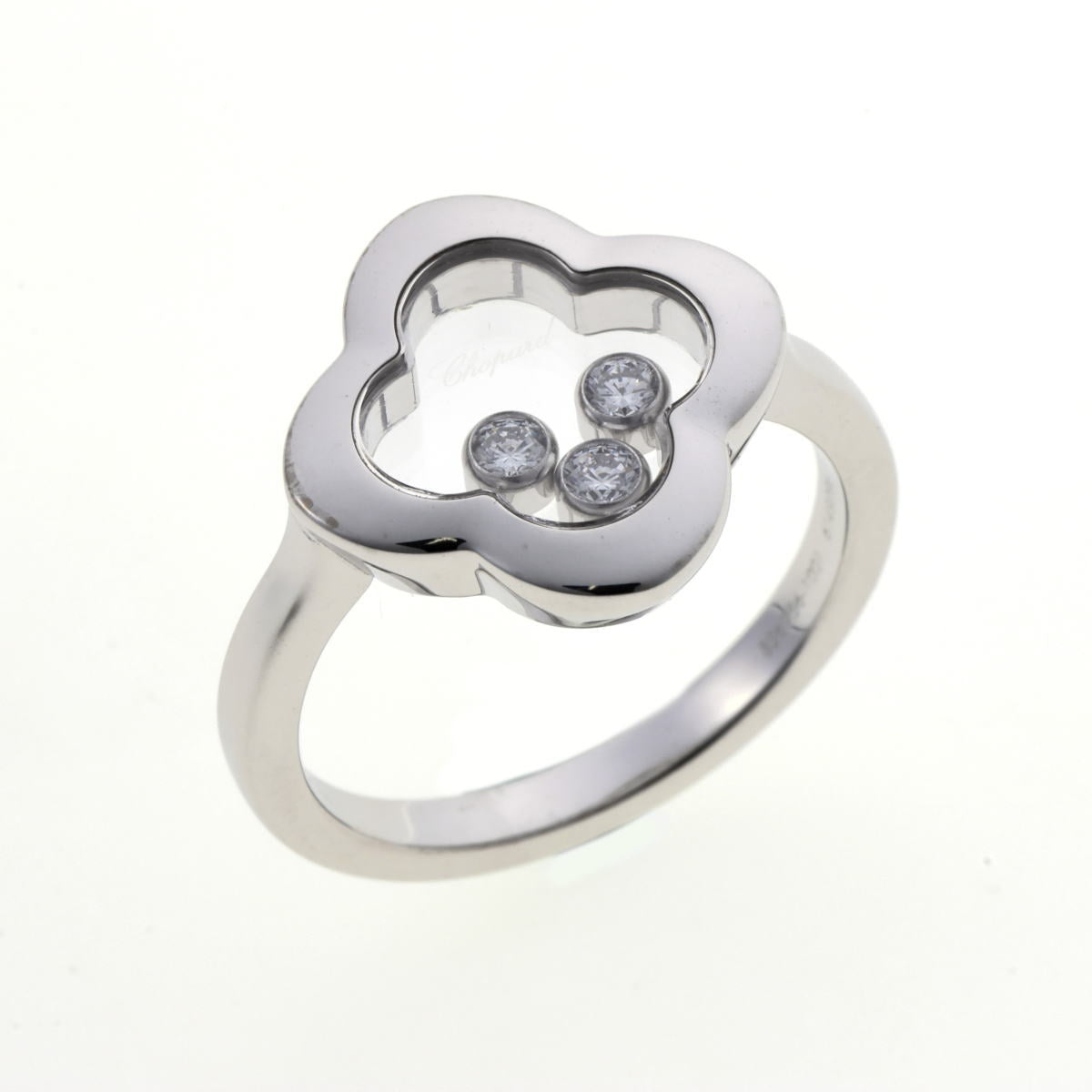 Chopard ショパール ハッピーダイヤモンド クローバー #9 リング 826956-1001 ホワイトゴールド 750WG 2410362