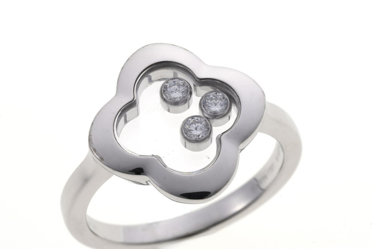 Chopard ショパール ハッピーダイヤモンド クローバー #9 リング 826956-1001 ホワイトゴールド 750WG 2410362