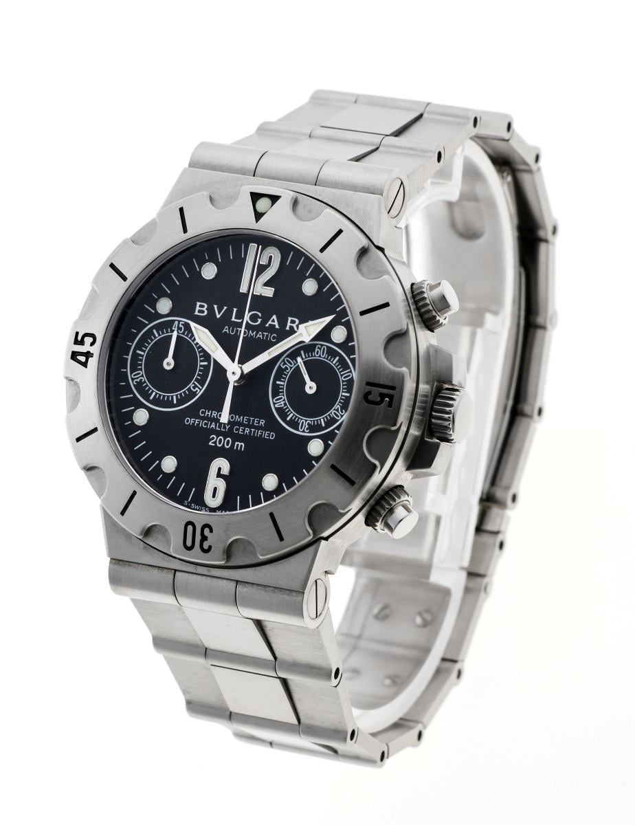 最終値下げ　BVLGARI ディアゴノ スクーバ　クロノグラフ　SCB38S BVLGARI ブルガリ ディアゴノ スクーバ クロノグラフ オートマチック