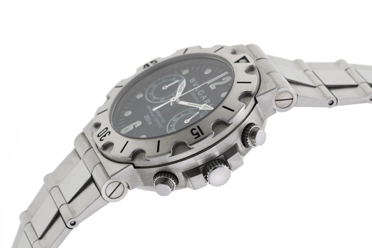 最終値下げ　BVLGARI ディアゴノ スクーバ　クロノグラフ　SCB38S ブルガリ ディアゴノ スクーバ クロノグラフ SCB38S | アルファオメガ