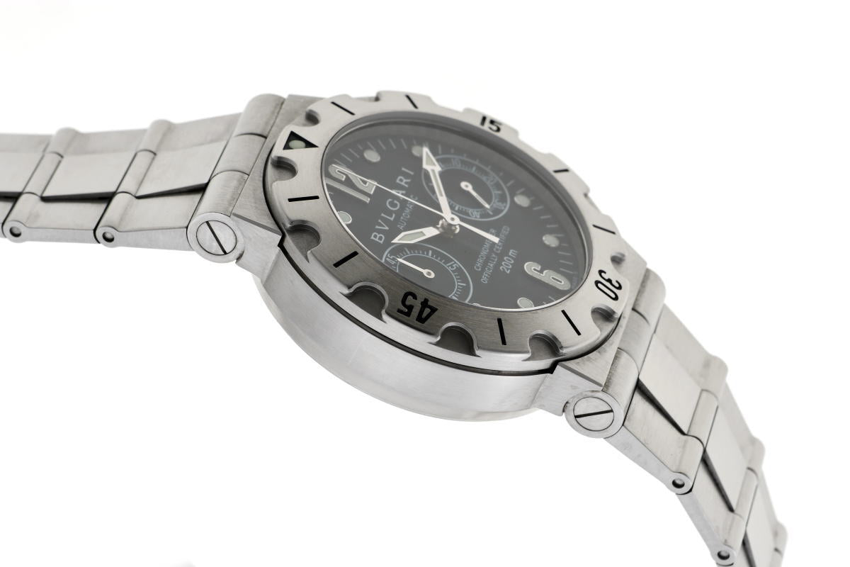 ブルガリ ディアゴノ スクーバ クロノ SCB38S メンズ ブルガリ BVLGARI ディアゴノ スクーバ クロノグラフ SCB38S ブラック