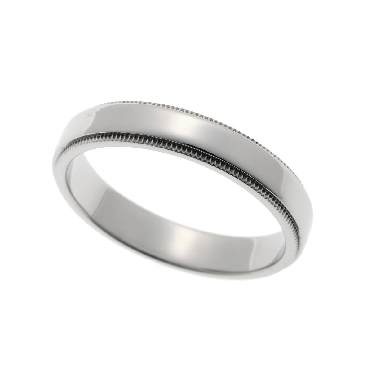 Tiffany & Co. ティファニー ミルグレイン バンド 4mm #18 リング - プラチナ PT950 2420138