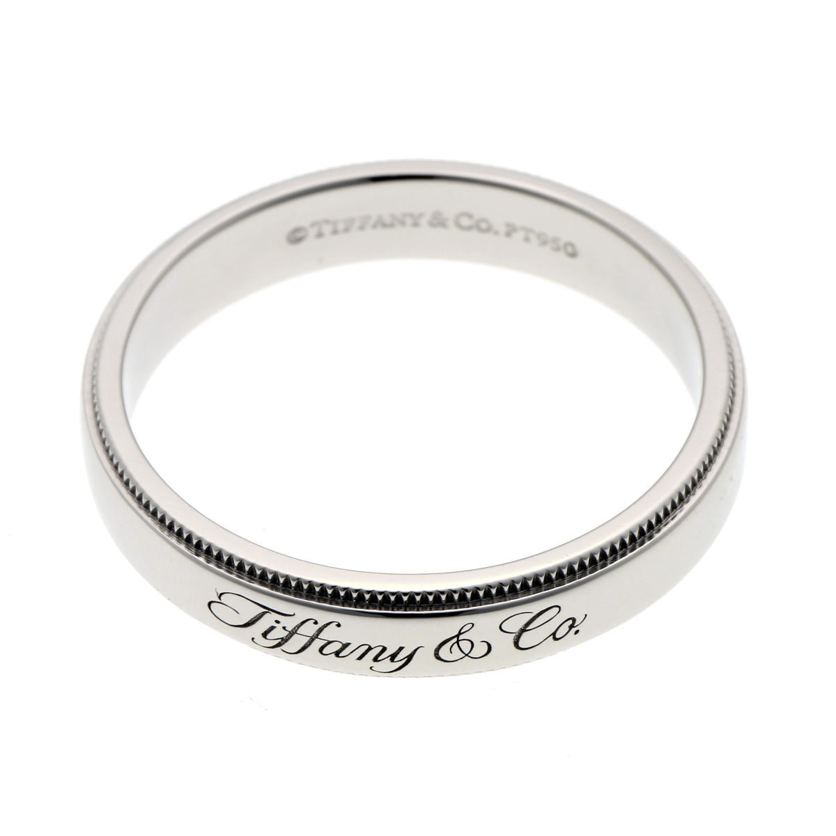 Tiffany & Co. ティファニー ミルグレイン バンド 4mm #18 リング - プラチナ PT950 2420138