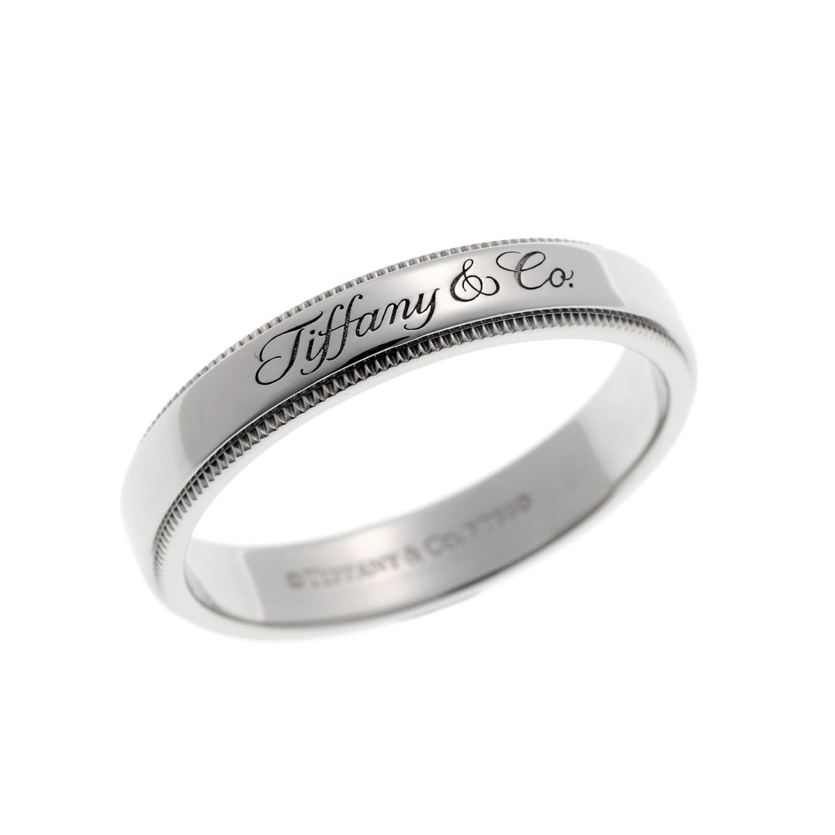 Tiffany & Co. ティファニー ミルグレイン バンド 4mm #18 リング - プラチナ PT950 2420138