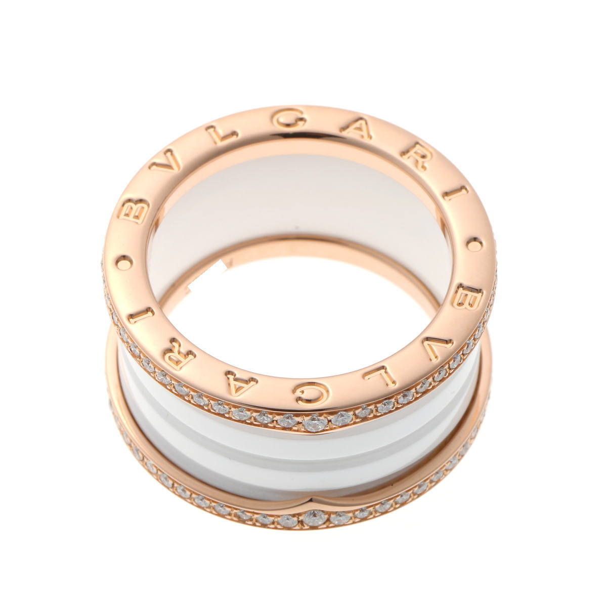 BVLGARI ブルガリ B-ZERO1 ビーゼロワン 4バンド ダイヤ #56 リング - ピンクゴールド 750PG / CE 2420160