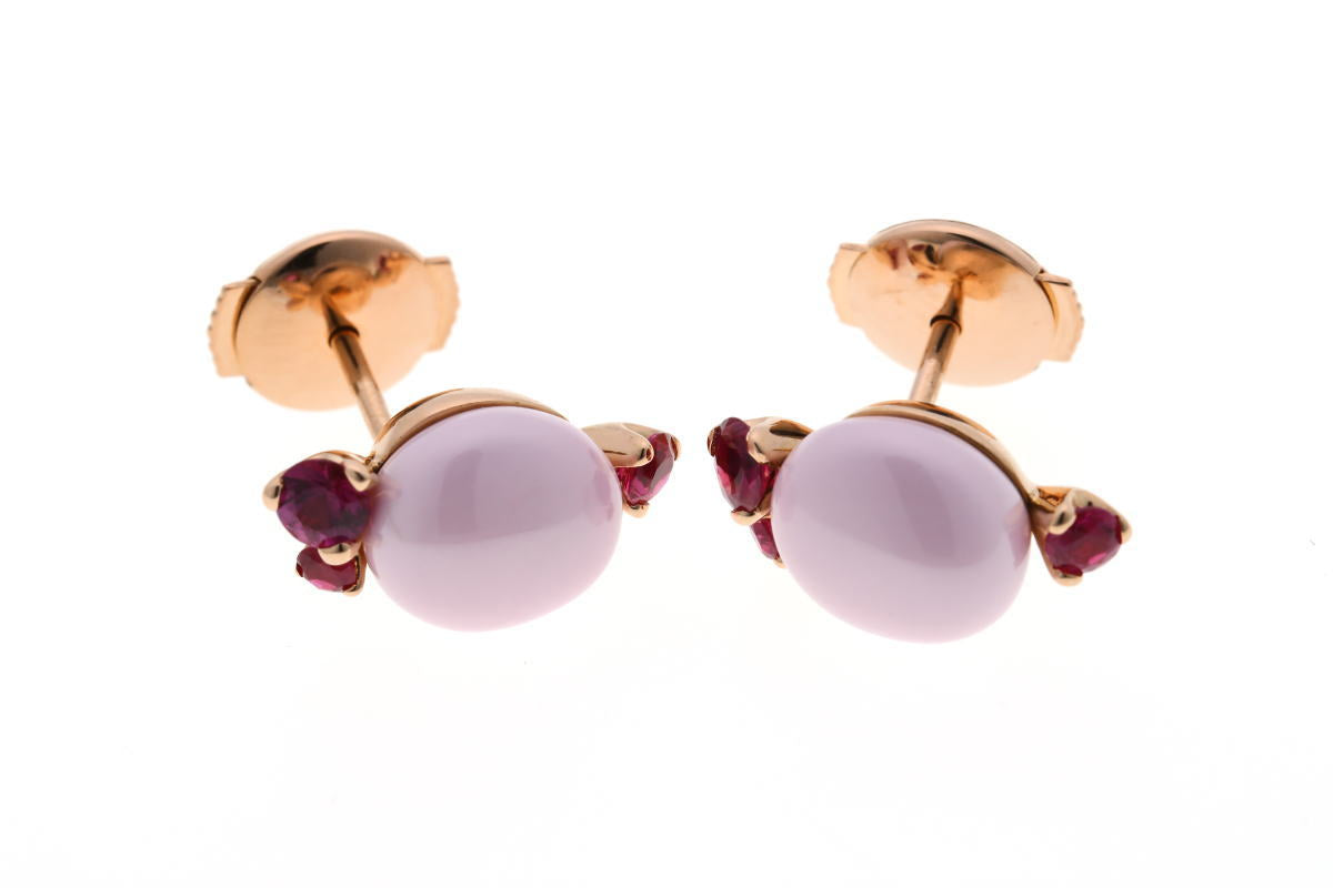 POMELLATO ポメラート カプリ ピンクセラミック ルビー ピアス - ピンクゴールド 750PG 2510013