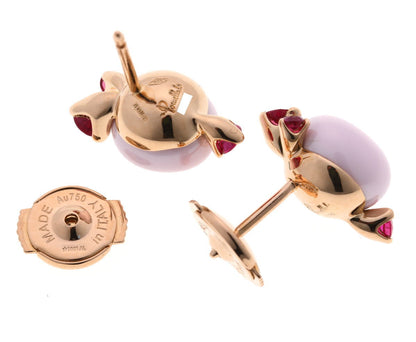 POMELLATO ポメラート カプリ ピンクセラミック ルビー ピアス - ピンクゴールド 750PG 2510013