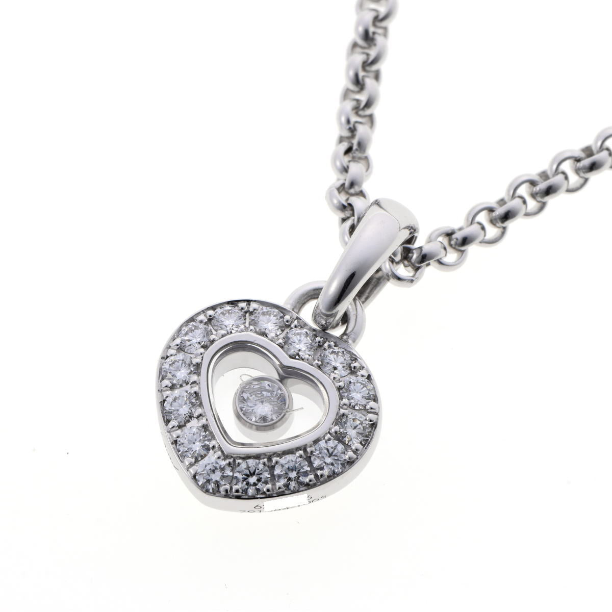 Chopard ショパール ハッピーダイヤモンド ハート ネックレス 791084 ホワイトゴールド 750WG 2510030