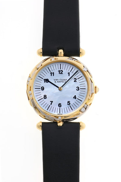 Van Cleef & Arpels  ヴァンクリーフ&アーペル ラウンドウォッチ ダイヤ 手巻 Cal.21 G1549V2 750YG/WG レディース 時計 2510034