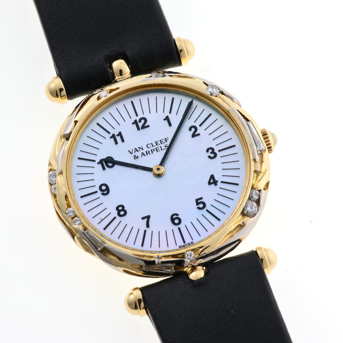 Van Cleef & Arpels  ヴァンクリーフ&アーペル ラウンドウォッチ ダイヤ 手巻 Cal.21 G1549V2 750YG/WG レディース 時計 2510034