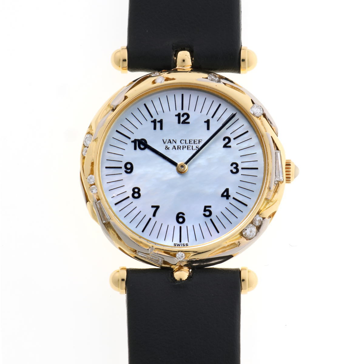 Van Cleef & Arpels  ヴァンクリーフ&アーペル ラウンドウォッチ ダイヤ 手巻 Cal.21 G1549V2 750YG/WG レディース 時計 2510034