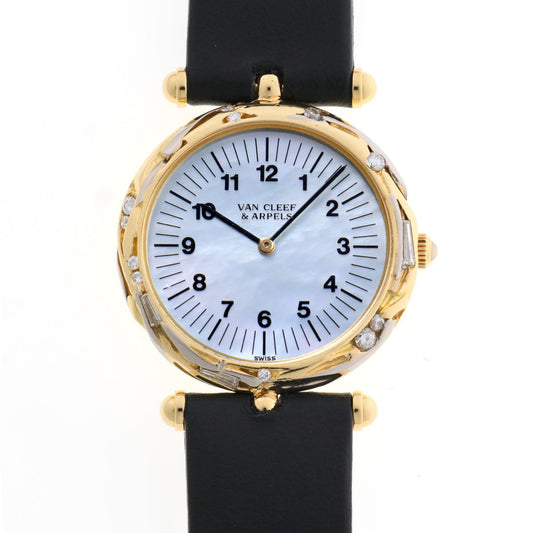 Van Cleef & Arpels  ヴァンクリーフ&アーペル ラウンドウォッチ ダイヤ 手巻 Cal.21 G1549V2 750YG/WG レディース 時計 2510034