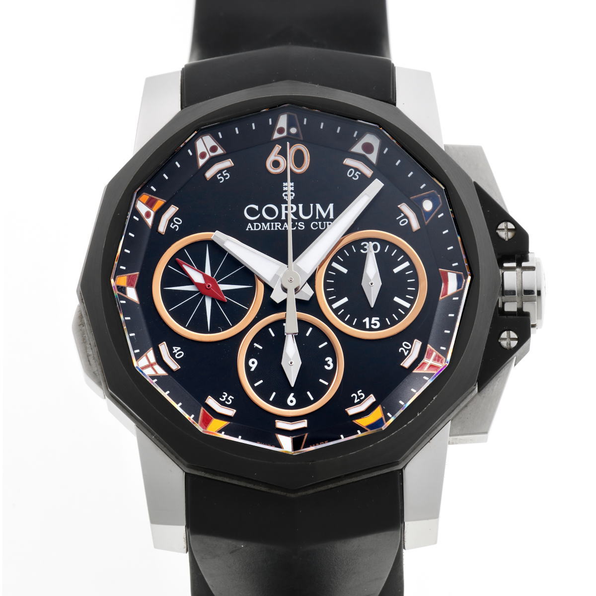 CORUM コルム アドミラルズカップ スプリットセコンド クロノグラフ オートマチック 01.0075 / A986/02937 SS / PVD メンズ 時計 2510045