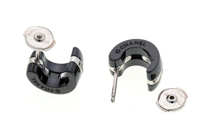 CHANEL シャネル ウルトラ ダイヤ ブラックセラミック ピアス - ホワイトゴールド 750WG 2510072