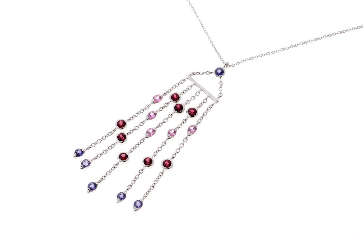 Tiffany & Co. ティファニー スウィング ドロップ カラーストーン ネックレス - ホワイトゴールド 750WG 2510080