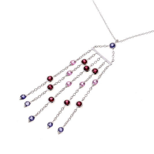 Tiffany & Co. ティファニー スウィング ドロップ カラーストーン ネックレス - ホワイトゴールド 750WG 2510080