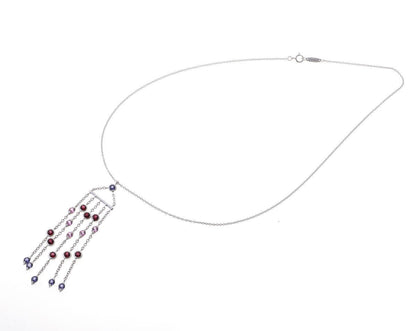 Tiffany & Co. ティファニー スウィング ドロップ カラーストーン ネックレス - ホワイトゴールド 750WG 2510080