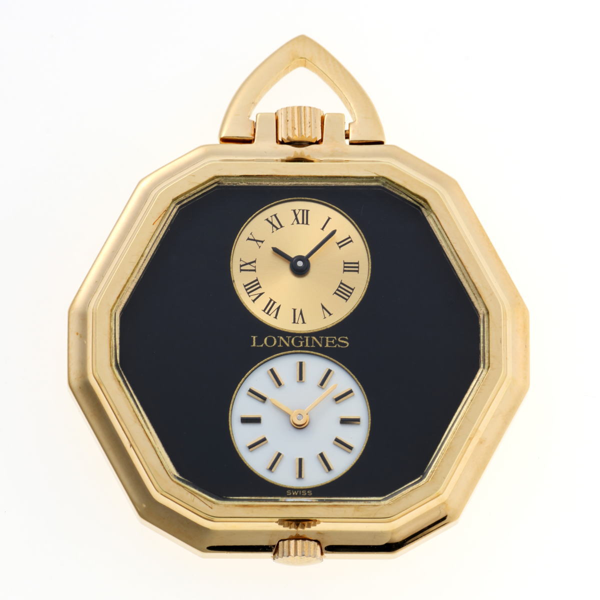 LONGINES ロンジン デュアルタイム ポケットウォッチ 手巻　Cal.L15 AS1977-2 15L-W1055 GP ユニセックス 時計 2510097